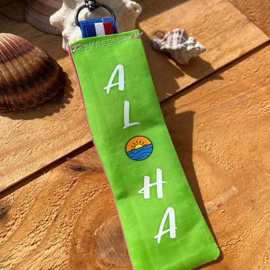 Porte clés en aile de kitesurf recyclé vert 🇫🇷 alohasurfwear